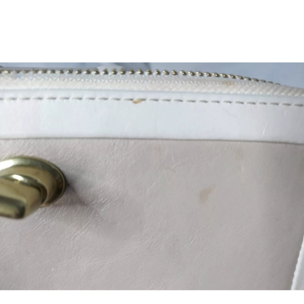 Vintage Coach Continental Zip Round Leather Wallet Organizer Almond & Beige - Picture 8 of 8